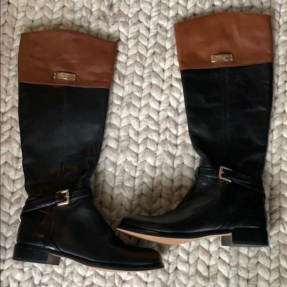 Coach Two Tone Leather Riding Boot - Picture 1 of 4
